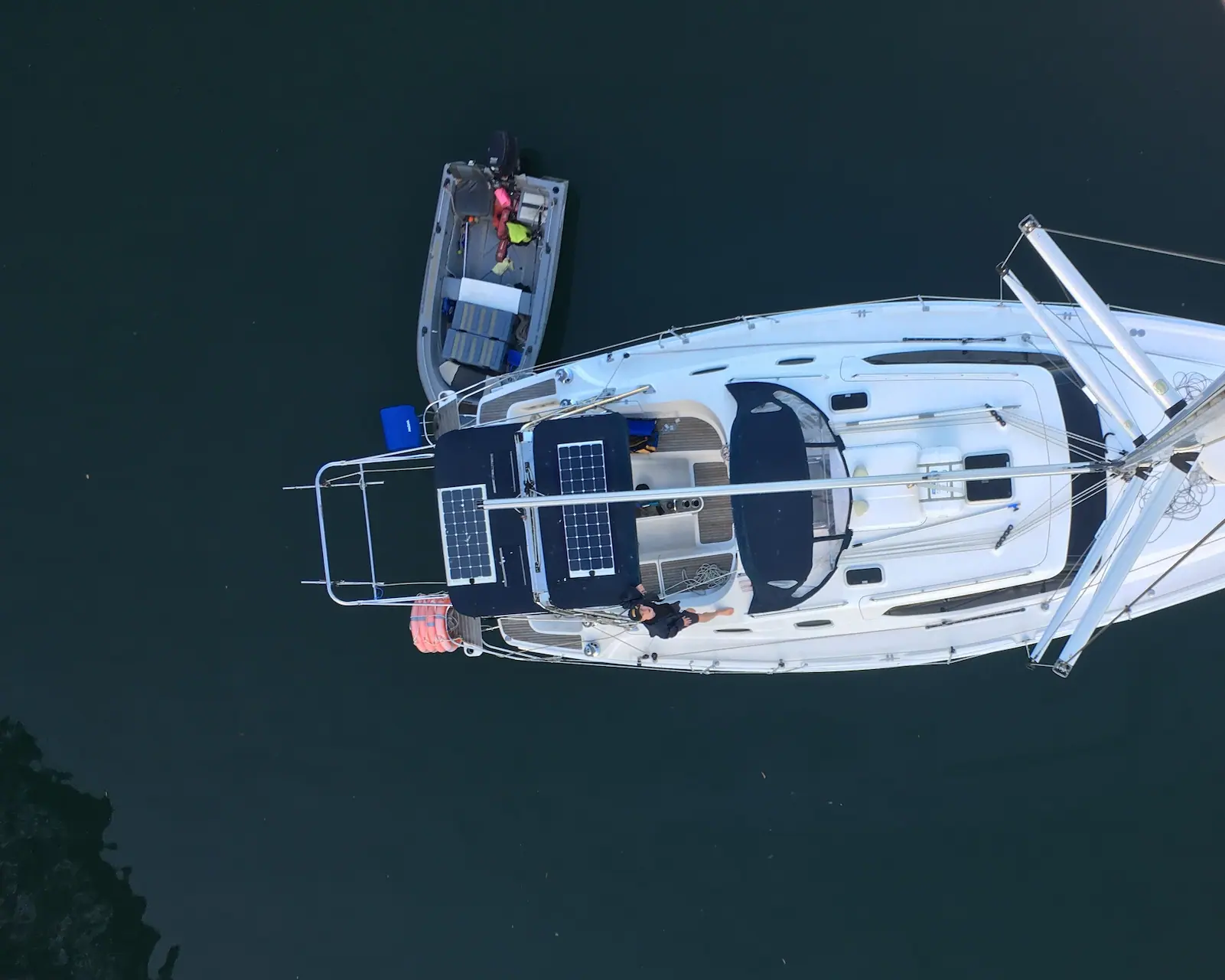 Solar panels viewed from above